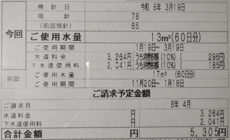 2026 1 3上下水道代