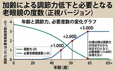 縮小 正視 老眼度数推移